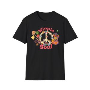 Hippie Soul Shirt, Vintage Peace Sign Shirt, Boho Floral Mushroom T-shirt